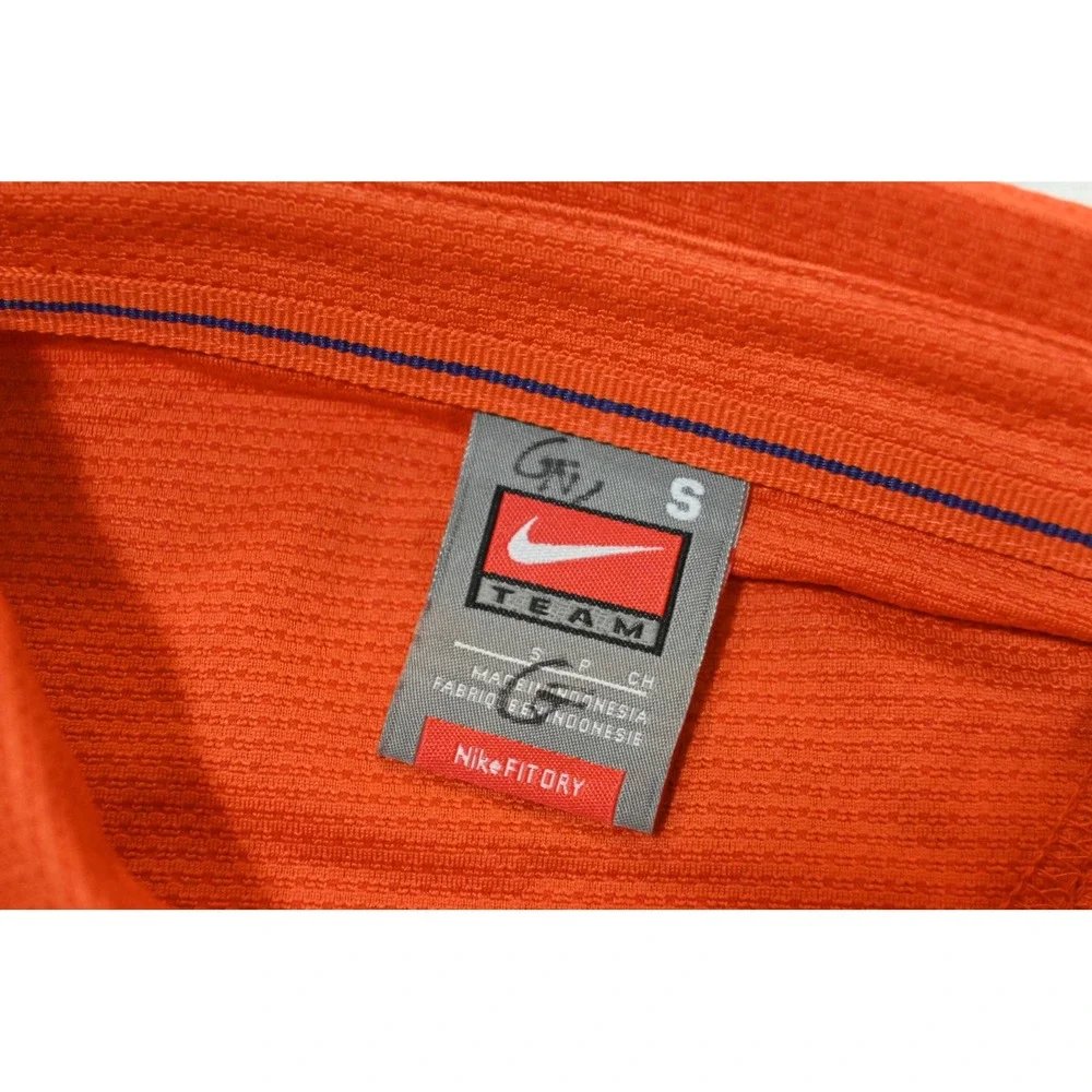 Nike Clemson Tigers Golf Polo Men Small Orange Purple Nike FIT Athletic EUC